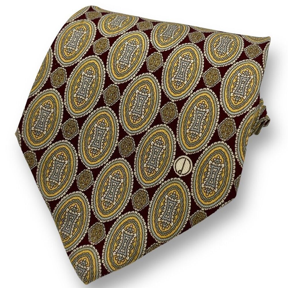 DUNHILL Men’s Medallion Geometric Tie, 100% Silk, Made in Italy